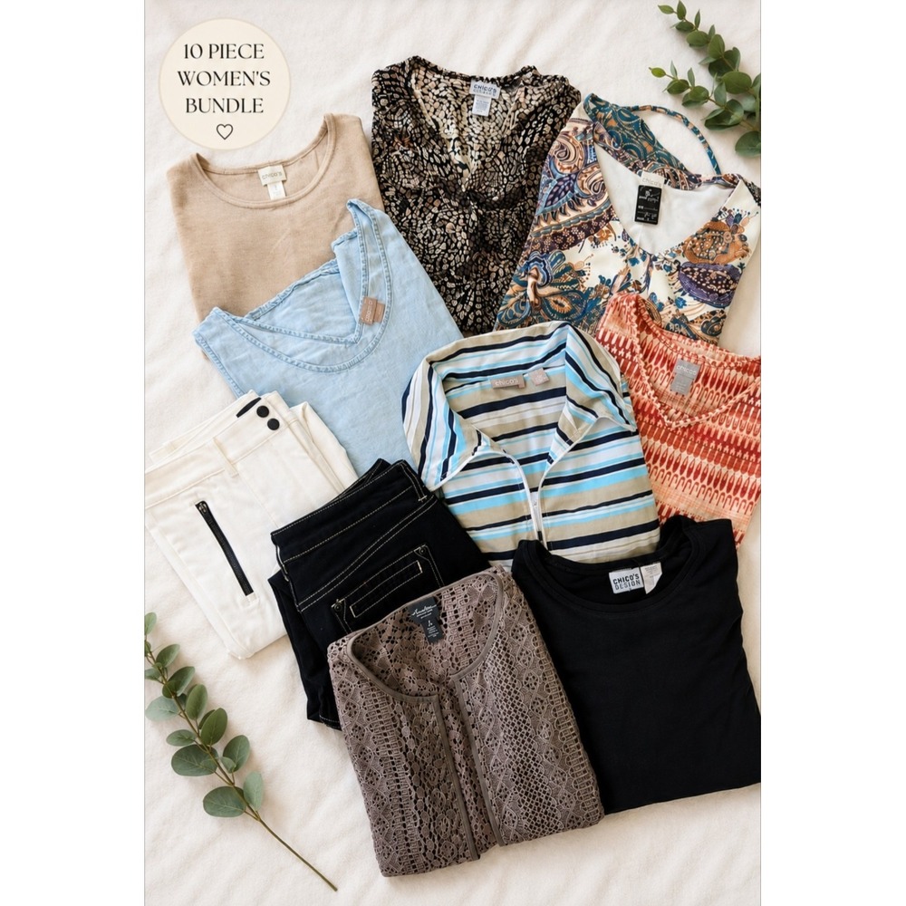 Reseller Wholesale Bundle 12pc Chicos Mature Womens Clothing Casual Travel Lot
